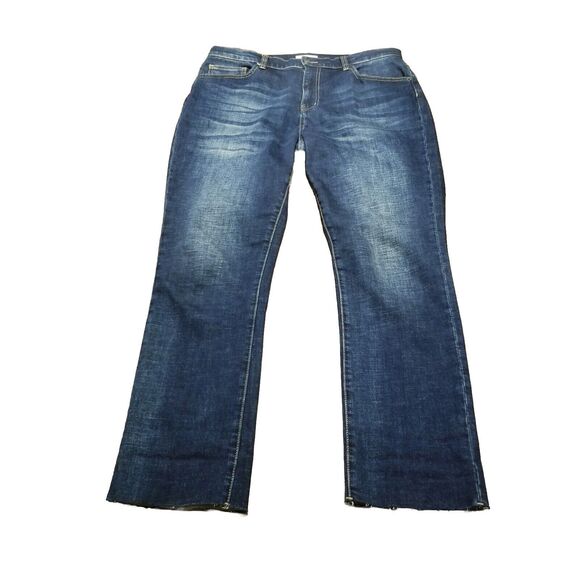 Oliver Logan Jeans Women 30 Crosby Relaxed Taper Raw Hem Stretch Denim (34x29.5)
